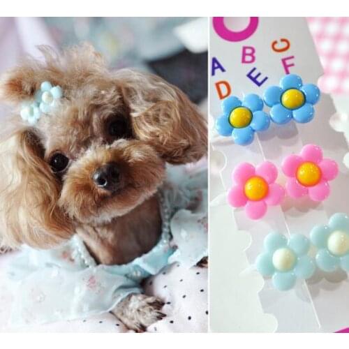 New !!! 50pcs Pet dog cat hair flower hairpin lovely headdress Dog hairpin duckbill