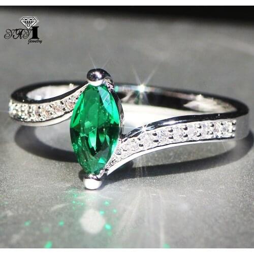 Wholesale YaYI Jewelry Fashion Princess Cut 3.2CT 3*9mm Cubic Zirconia Silver Color Engagement Wedding Party Lovers Rings