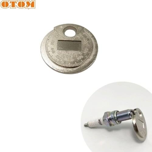OTOM 1 Pcs Ignition Spark Plug Gap Gauge Tool Caliber Measurement Coin-Type 0.6-2.4mm Range Steel Feeler Universal Accessories