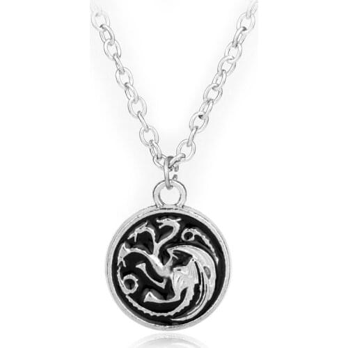 A Song of Ice and Fire Necklace Winter Coming Vintage Dragon Pendants Necklace Women Men Necklaces Jewelry -30
