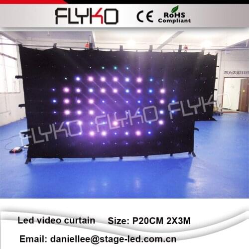 Professionally designed DMX controller fireproof led video cloth soft christmas led curtain P20 2X3m
