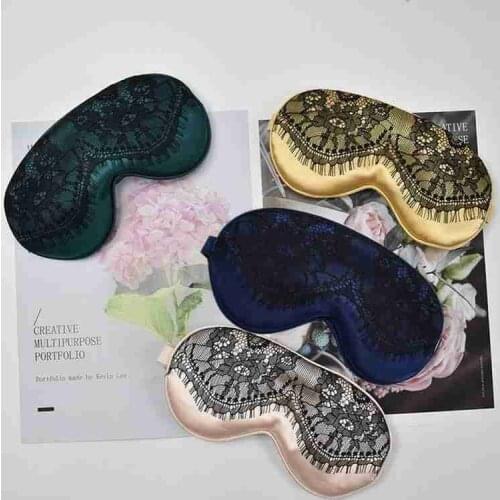 Adjustable Silk Sleep MaskEye Mask Cover Sleeping Lace Ey Cover Blindfolds Travel Rest Relax Eye Shade Cover Soft Pad 1pc