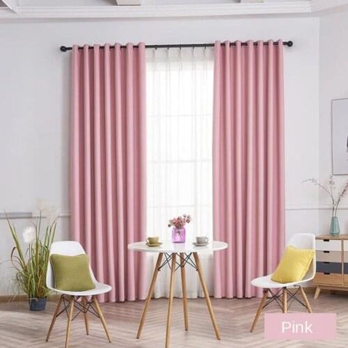 Modern Minimalist Shade Heat Insulation Sunscreen Curtain for Living Room Stitching Solid Color Thickened Full Blackout Curtain
