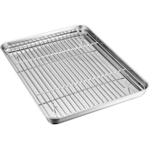 Dedicated Double-Layer Stainless Steel Baking Tray Grill for Household Ovens Grid Oil Filter Pan Food Tray,Bakeable Nonstick Coo
