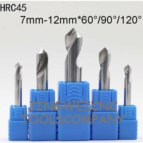 HRC 45 Tungsten Carbide NC Spot Drill countersink drill bit 7mm 8mm 9mm 10mm 12mm with 60 90 120degree