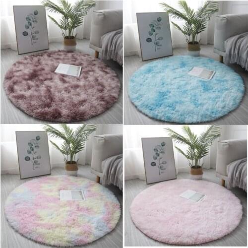 Nordic Ins Thick Circular Living Room Area Rug Home Non-Slip Carpet Cushion Computer Chair Hanging Basket Rattan Chair Cushion
