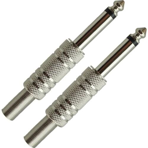 Tooyful 2x Guitar Bass Mono Jack Socket 1/4'' 6.35mm Amp Cable Plug Instrument Accs