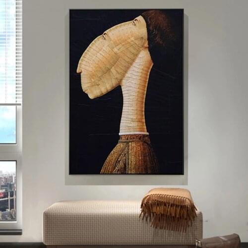 Long neck indian boy classic abstract canvas painting posters and prints wall art picture for home decoration