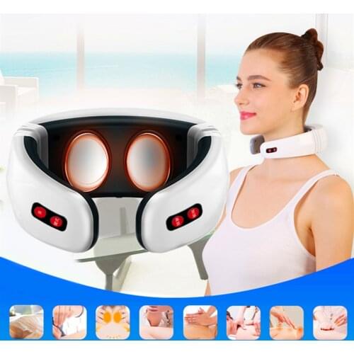 Smart heated neck massage physical therapy instrument Multifunctional pulse meridian neck massager health care equipment
