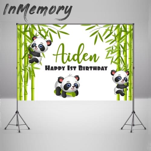 Forest Green Bamboo Panda Background Animals Kids Baby Shower Newborn Backdrop for Photo Studio Photocall Boda Vinyl 7x5ft