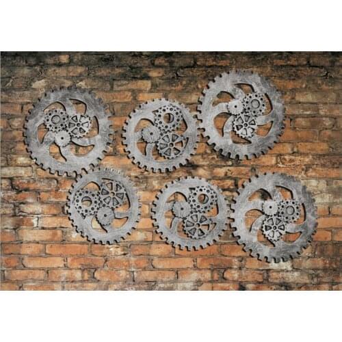 1PC Wall Art Vintage Industrial Wooden Gear Chic Home Decor Bar Gear Decor Ornament Home Decoration Accessories JL 288
