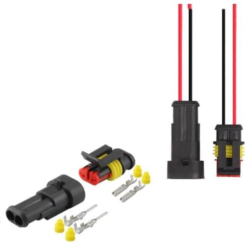 Female Male Superseal AMP 2 Pin 282080-1 282104-1 Waterproof Electrical Wire Cable Automotive Connector Car Plug