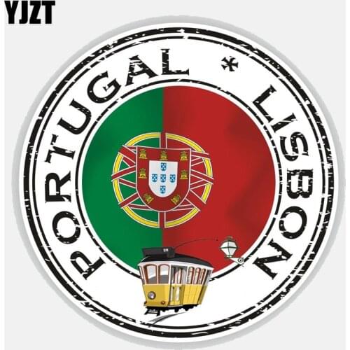 YJZT 13.2CM*13.2CM Accessories Personality Portugal Lisbon Round Car Sticker Decal 6-2693