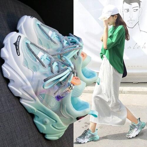 Womens casual patchwork sneakers, new womens platform sneakers, breathe casual with laces femme