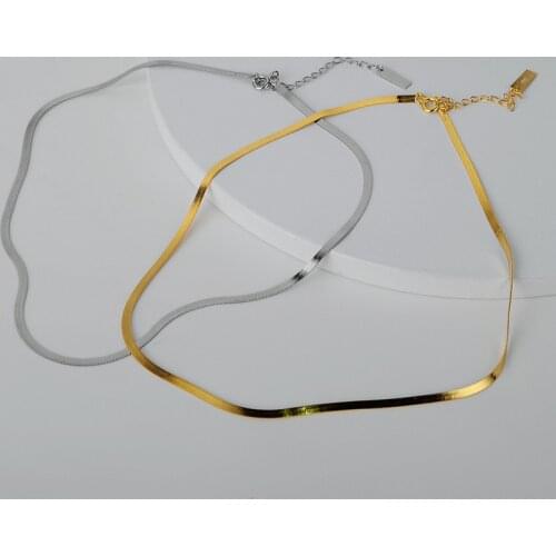 Flat Snake Chain Choker 925 Sterling Silver Jewelry for Women Upgraded Version Minimalist Clavicle Chain Necklace