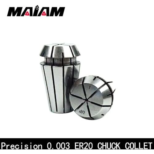 1pcs precision 0.003 er20 up collet chuck 3mm 4mm 5mm 6mm 8mm er20 chuck 3-13mm ER collet chuck for CNC Tool holder nut wrench