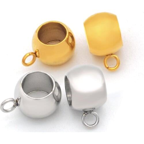 10Pcs / Lot 100% Stainless Steel 6x11mm Spacer Round Beads DIY Jewelry Making Charms Bracelet