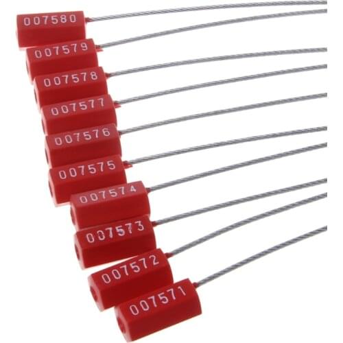 10PCS Pull Tight Wire Seals Locks Truck Security Aviation Steel Wire Cable Seals