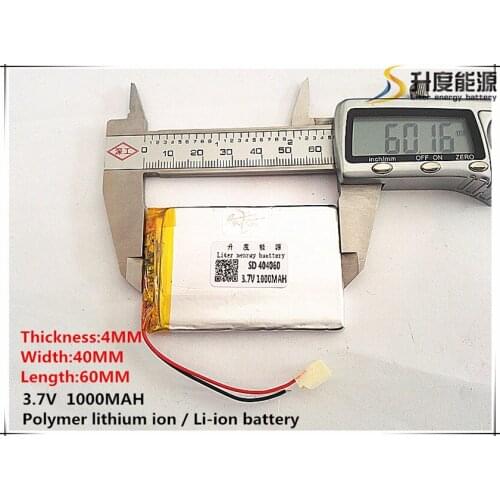 2pcs [SD] 3.7V,1000mAH,[404060] Polymer lithium ion / Li-ion battery for TOY,POWER BANK,GPS,mp3,mp4,cell phone,speaker