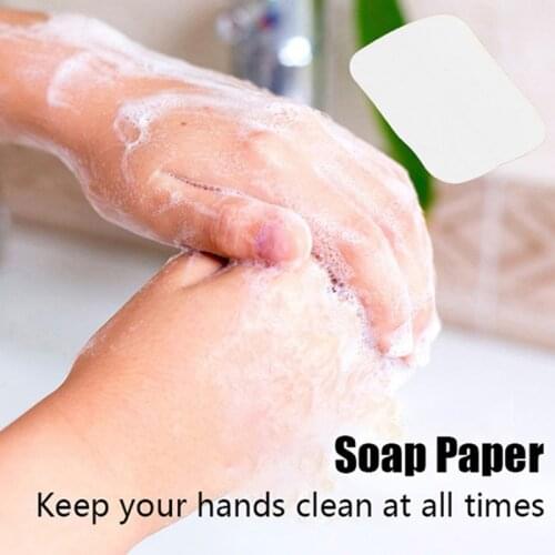 20pcs / 50pcs Washing Hand Bath Clean Scented Slice Sheets Disposable Boxe Soap Portable Mini Travel Soap Paper