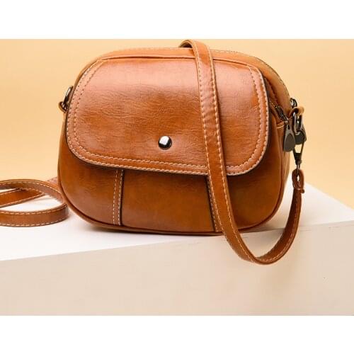 2019 Fashion Vintage Women Crossbody PU Leather Mini Multi-pocket Shoulder Bag Tote Handbag Messenger Satchel Pack