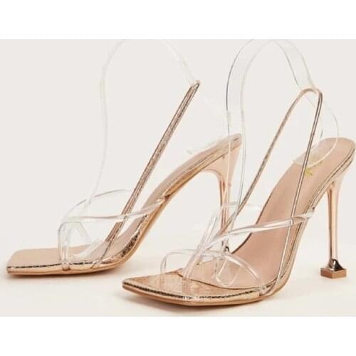 2021 Women Transparent Thong Sandals Ladies Sexy Super High Heels Female Elegant Square Toe Pumps Woman Casual Shoes Plus Size