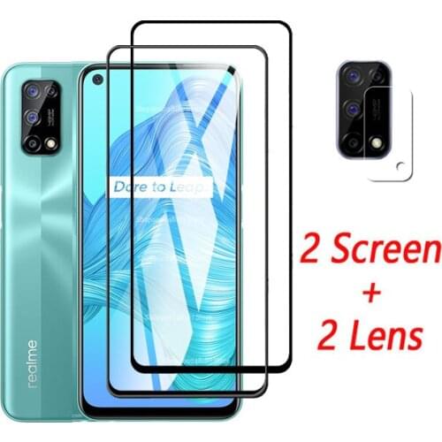 4 in 1 on For Realme V5 5G RMX2111 RMX2112 Protective Glass Screen Protector camera lens Tempered on For OPPO RealmeV5 v 5 Film