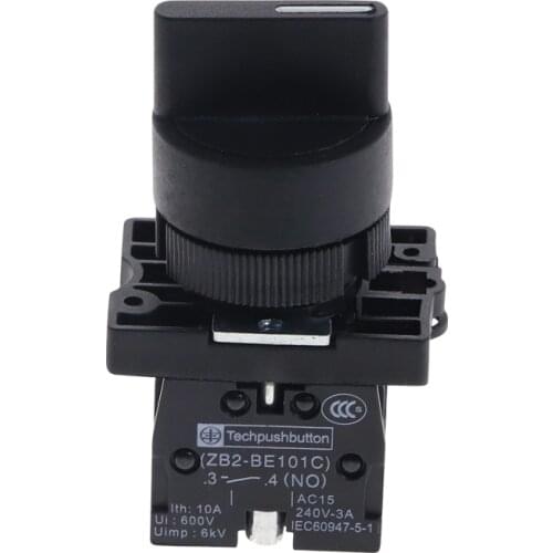 5Pcs 22mm Locking 2 NO Three 3-Position Rotary Selector Select Switch ZB2-ED33