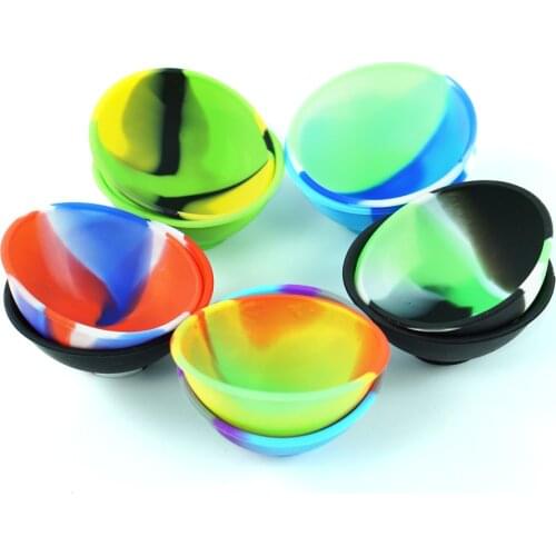 50pcs Non-stick Silicone Wax Container Bowl Concentrate Box for Mixing Grind Smoke and Rolling Cigarette