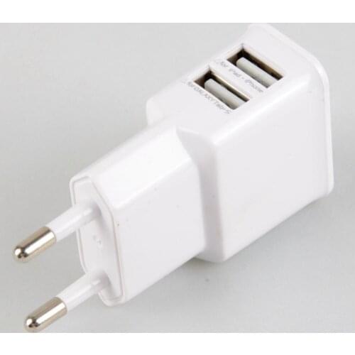 EU Plug 2 Ports USB Charger Adapter 5V 2A Wall Adapter Mobile Phone Micro Data Charging For iPhone For Samsung USB TravelAdapter