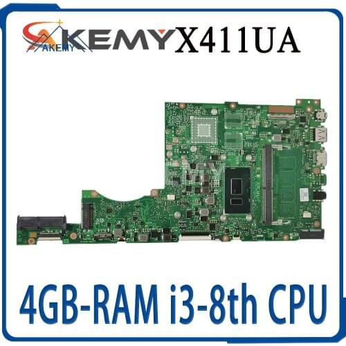 Akemy For Asus X411 X411U X411UN X411UQ Laptop Motherboard X411UA MainBoard Tested W/ 4GB-RAM i3-8th CPU