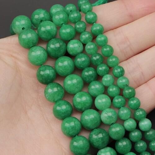 MINHIN Natural Green Angelite Stone Beads 6/8/10mm Round Loose Spacer Beads For Jewelry Making DIY Bracelet