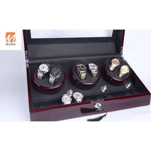 Time partner Watches Motor Watchmaker Cabinet Watch Winder Box Japanese Cases Leather Red Orange Accessory Pcs