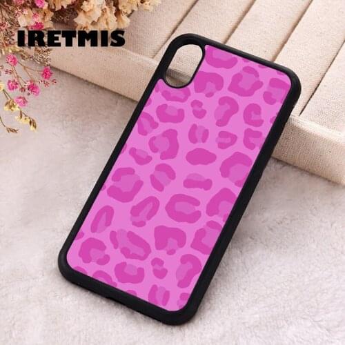 Iretmis 5 5S SE 2020 phone cover cases for iphone 6 6S 7 8 Plus X Xs XR 11 12 Mini Pro Max Silicone TPU Pink Cheetah Print