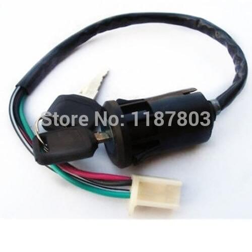 Black 4 Wire Ignition Switch Lock 2 Key For Honda GY6 Scooter Go Kart Quad 90CC 110CC ATV MOPED DIRT PIT BIKE Off Road 10 PCS