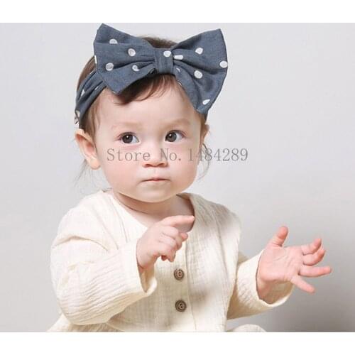 Newborn Baby Headband Lovely Dots Big Bows Turban Cute Rabbit Ears Baby Girl Headbands Hair Bands Elastic Baby Hair Accessories