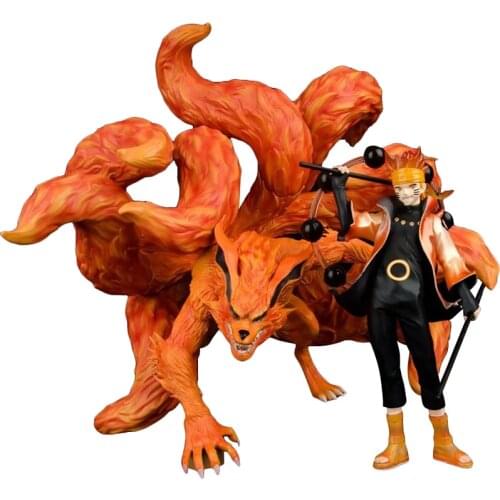 Naruto Shippuden Anime Model GK Uzumaki Naruto Tailed Beast Mode Action Figure 31cm PVC Battle Statue Collectible Toy Figma