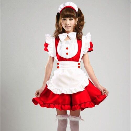 Halloween french anime naughty sexy sissy maid dress costumes for women costume plus size cosplay lolita red black adult fancy