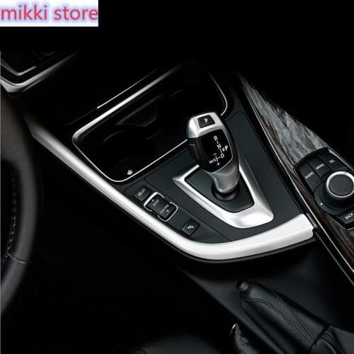 Chrome Car Styling Console Gear Shift Box Frame GPS Navigation Cover trim Sticker For BMW 3 4 Series 3GT F30 F32 F34 Accessories