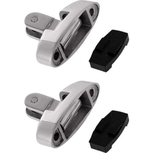 Kayak Canoe Boat 1 Pair Stainless Steel Swivel Deck Hinge with Rubber Pad Bimini Top Fitting for Fishing Boat Canoe Accessories