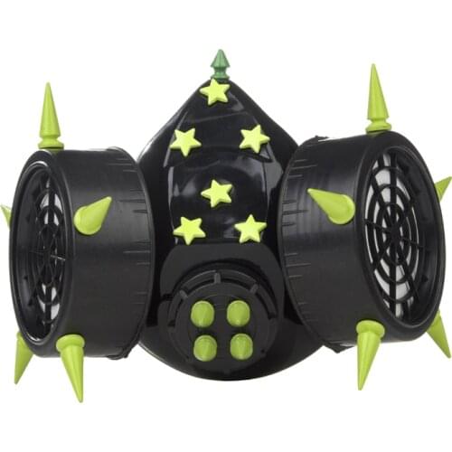 Halloween Devil COS Anime Stage Punk Mask Ghost Steps Street Green Rivet Masks Steampunk Stars Cosplay Stage Party Face Masks