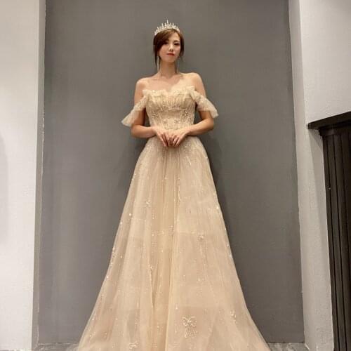 Sweet celebrity wedding evening dresses A-line Beaded 2021 New style Cocktail Formal Student party