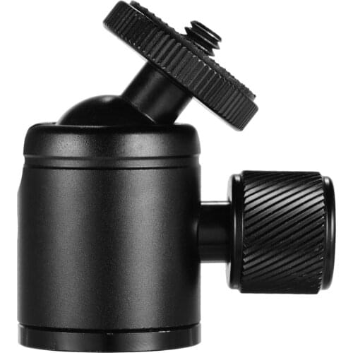 Mini Metal Tripod Head Adapter Ball Head Aluminum Alloy with 1/4&3/8 Inch Screw Hole for Smartphone Camera LED Light Tripod