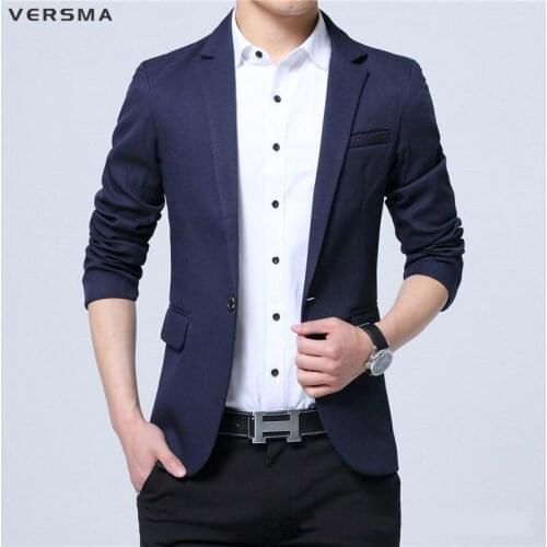 VERSMA Business Men Formal Solid Tuxedo Blazer Suit Jacket Men Slim Fit Vintage Office Wear Dress Coat Men Suits Blazers Jackets