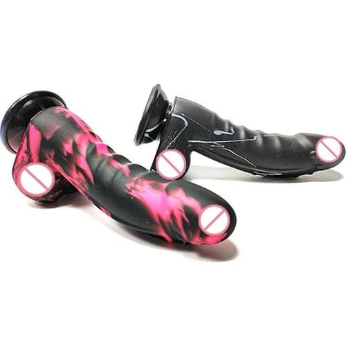Soft Liquid Silicone Dildo For Women Huge Monster Penis Dinosaur Scale Anal Dildo Lesbian Big Cock with Sucker Adult Sex Toys