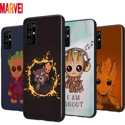 Cute Groot Marvel Art Soft TPU For Huawei Honor 20i 10i 20E V9 9A 9N 9S 9i 9X 9C 9 Play 3E Lite Pro RU Black Phone Case