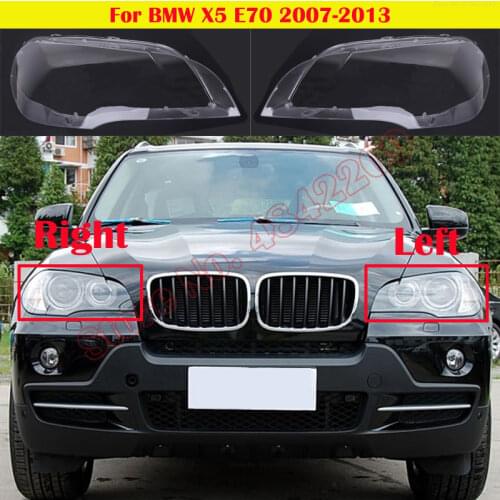 For BMW X5 E70 2007-2013 Car Front Headlight Glass Lens Cover Head Light Lamp Shell Caps 30i/35i/40i/48i/50i/35d/40d xDrive