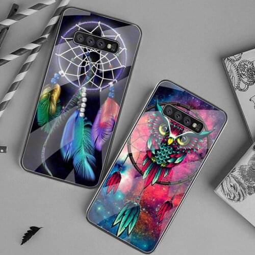 Retro Dreamcatcher Mandala Wind chimes Phone Case Tempered Glass For Samsung S20 Plus S7 S8 S9 S10 Plus Note 8 9 10 Plus