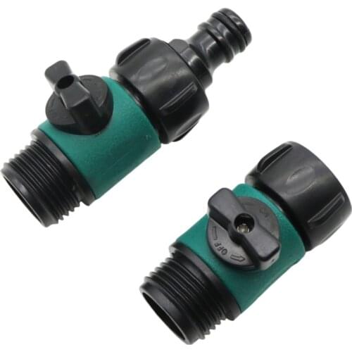 3/4" Male Thread Female Thread American Standard Quick Connector With Valve 16mm Nipple Joints Garden Water Irrigation Connector