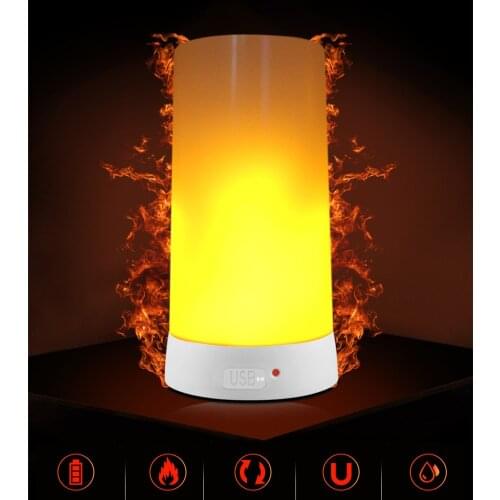 Christmas candle LED 2W KTV Lamp Corridor USB Charging Small Dining Leisure Bar Flame Effect Magnetic Base LED Table Lamps